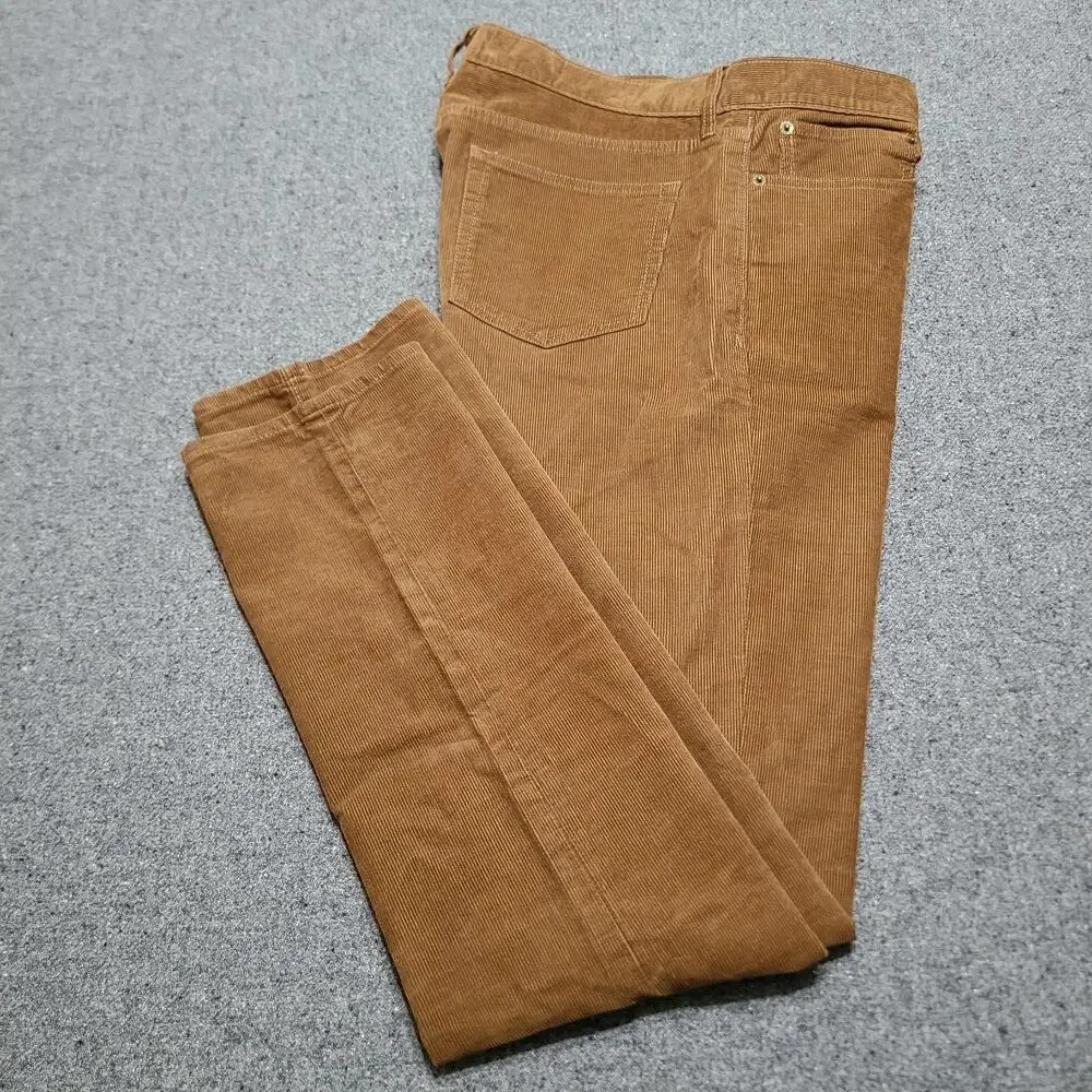 J Crew Pants Mens 34x34 Golden Brown Flex Slim Corduroy Jeans Stretch Preppy